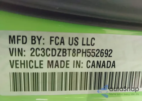 2023 Dodge Challenger R/T from USA, damaged, VIN 2C3CDZBT8PH552692